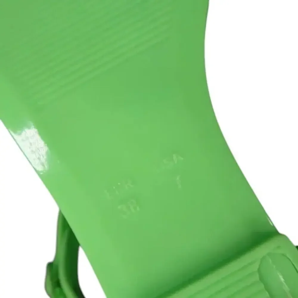Jeffrey Campbell Shoes Womens 6 Sandal Jelly Flat Flower Thong Ankle Strap Green